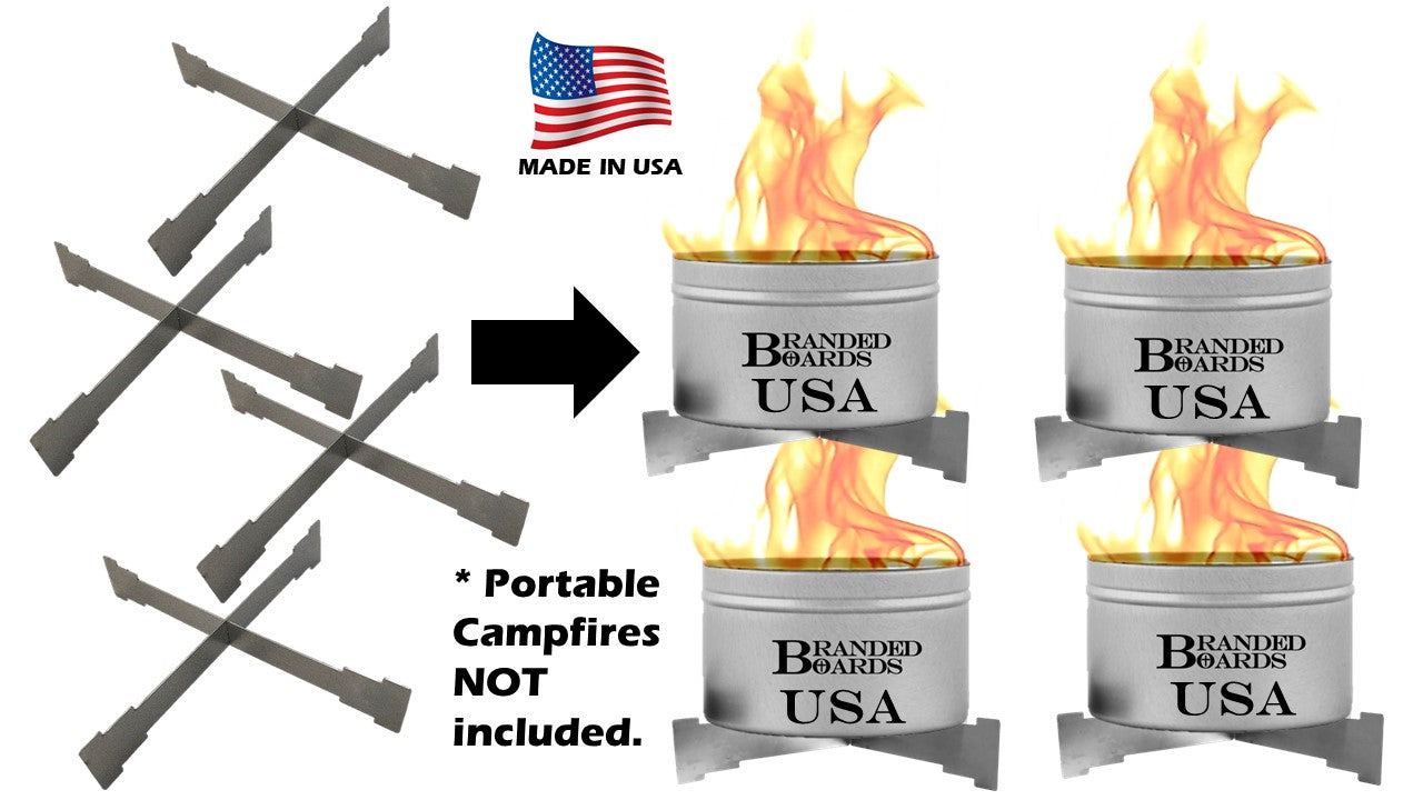 Branded Boards Portable Campfire Trivet Grate 2-PACKS & 4-PACKS | 100% Made in USA