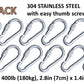 Heavy Duty 2" & 2.8" Stainless Steel Thumb Screw Locking Carabiner Spring Snap Clip Link Hooks
