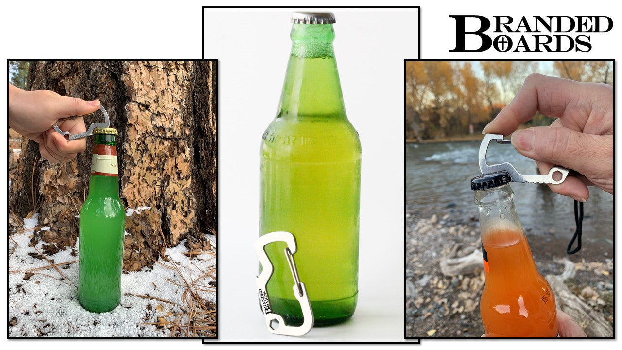 Bushcraft Stainless Steel Key Chain Bottle Opener Carabiner Clip and Bottle Holder