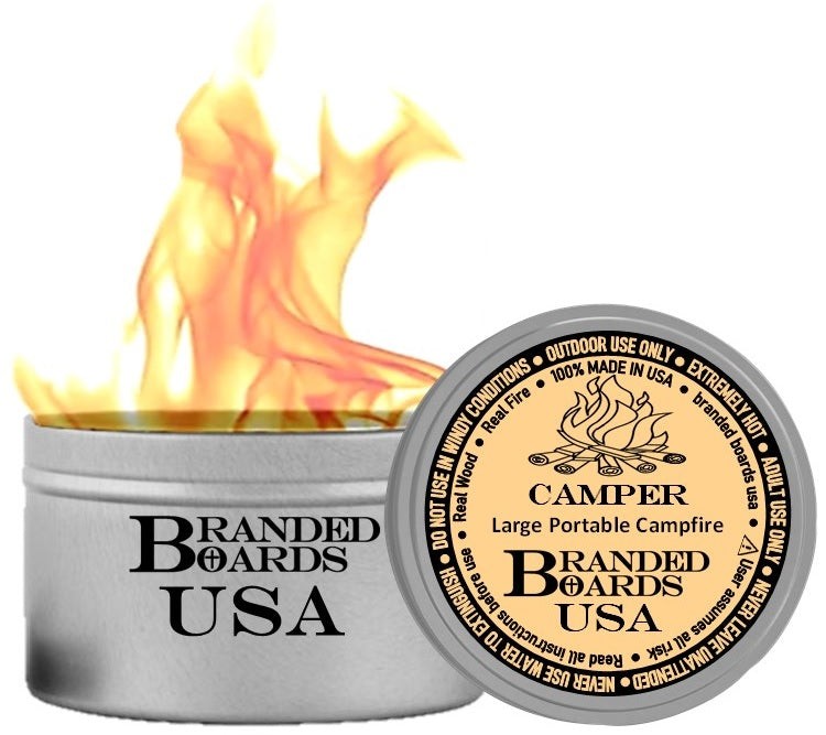 Branded Boards Portable Bonfire Campfire 100% Made in USA. "The Camper" - LARGE