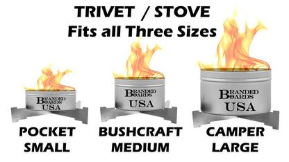 Branded Boards Portable Campfire & Trivet-Stove 2-PACKS | 100% Made in USA