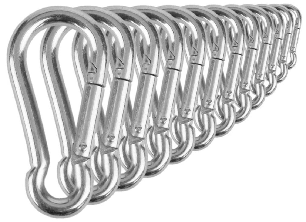 Heavy Duty 2 & 2.8 Stainless Steel Carabiner Spring Snap Clip Link Hooks