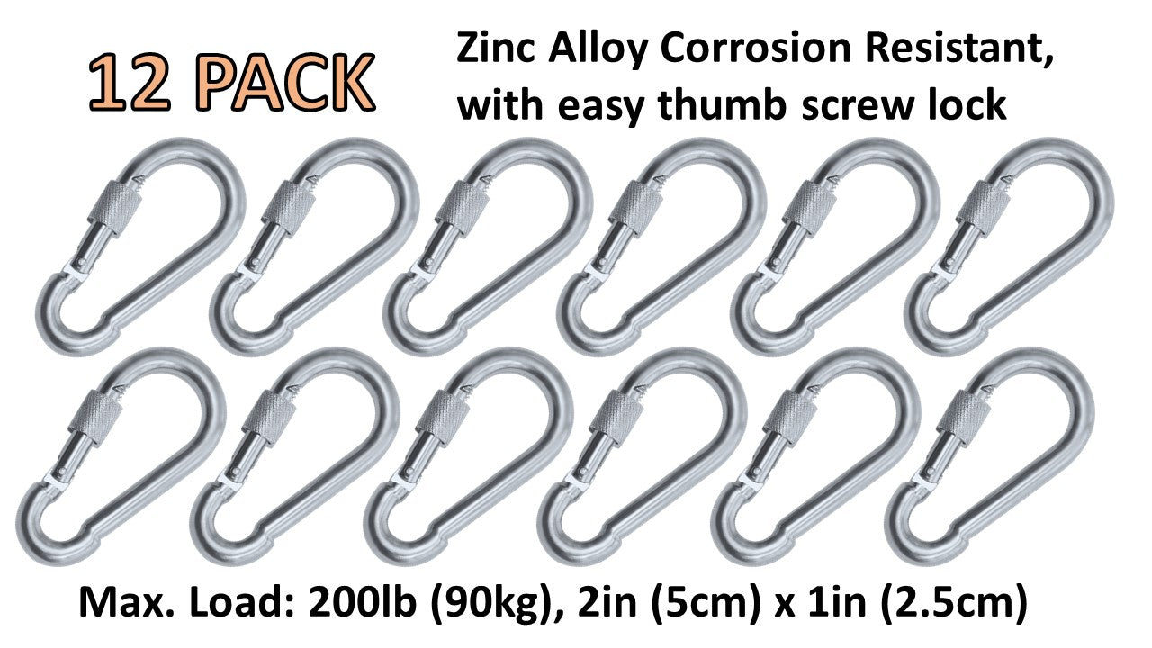 30Pack 4Inch Spring Snap Hooks, Heavy Duty Zinc-Galvanized Steel Quick  Link, 770 Holding Capacity 3/8 Diameter Big Carabiner Clip, M10 Lock  Buckle