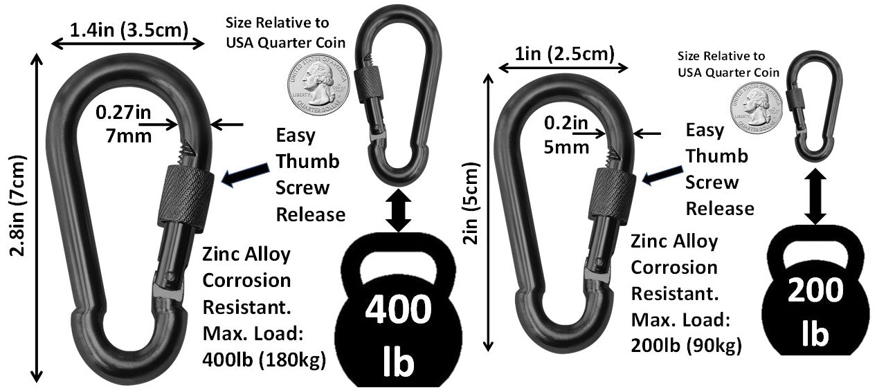 What is High Quality Galvanized Iron Screw Lock Snap Hooks with Nut Spring  Hook Carabiner