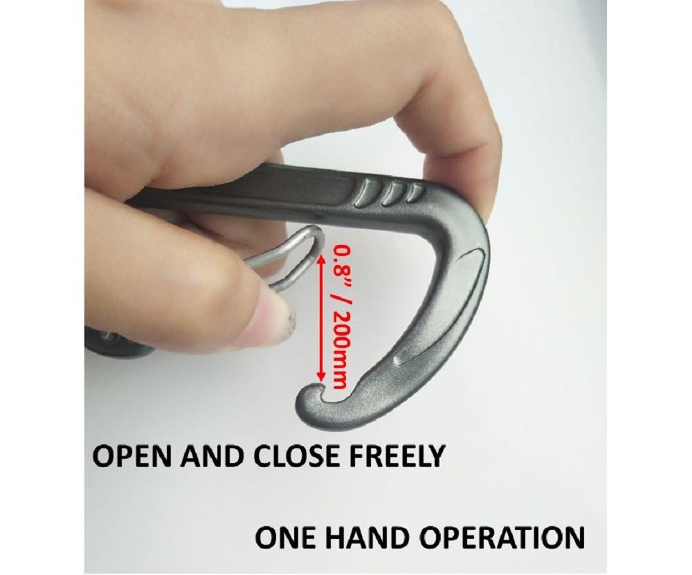 Heavy Duty 3.2 Aluminum Carabiner Wire Gate Spring Snap Clip Link
