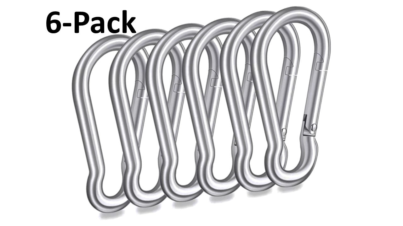 KINLINK Kinklink 10 Pack 304 Stainless Steel Carabiner Clip, 315 inch Heavy Duty Spring Snap Hook, Caribeener Clips for Outdoor Camping